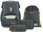 Step by Step BASIS Schulranzen-Set Green Geometric, 4-teilig