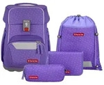 Step by Step BASIS Schulranzen-Set Purple Konfetti, 4-teilig