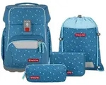 Step by Step BASIS Schulranzen-Set Blue Hearts, 4-teilig