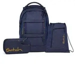 Satch PACK Schulrucksack Denim Blue Special Edition Set 3tlg.