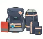 L&auml;ssig 7-teiliges Schulranzen-Set Slim Unique Navy 21 Liter 30 x 25 x 41,5 cm