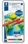 STAEDTLER&reg; Aquarellstift Vollfarbstift, 3 mm, Metalletui mit 12 Farben