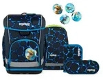 ergobag cubo light Schulranzen-Set B&auml;rassic Garden Blau 5-teilig 19 Liter