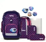 ergobag Maxi Schulranzen-Set PerlentauchB&auml;r, 6-teilig Rosa, Lila 24 Liter