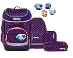 ergobag cubo Set Schulranzen-Set PerlentauchB&auml;r pink lila 5-teilig 19 Liter