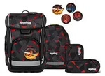ergobag Cubo Light Schulranzen-Set TaekB&auml;rdo, 5 teilig grau rot 19 Liter
