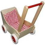 Wenzel Holzpuppenwagen Laura mit Bett-Garnitur