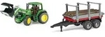 BRUDER&reg; 01142 SET John Deere 6920 mit Frotnlader + Holz Anh&auml;nger 02213