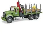 BRUDER&reg; 02824 MACK Granite Holztransport LKW Ladekran Greifer mit 3 Baumst&auml;mme