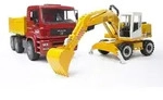 BRUDER&reg; 02751 MAN TGA Kipp-LKW und Liebherr Schaufelbagger