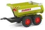 Rolly Toys 122219 rollyHalfpipe Trailer CLAAS, Kipper, Tandemachser