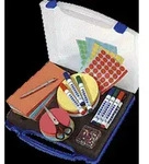 Franken Moderationskoffer Mini 34,5x31x6cm blau/transparent 1.100 Teile