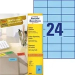 Avery Zweckform 3449 Farbige Etiketten, A4 70 x 37 mm, 100 Bogen/2.400 Etiketten,