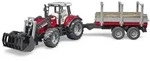 BRUDER&reg; 02046 Massey Ferguson mit Frontlader und Holztransportanh&auml;nger und 3