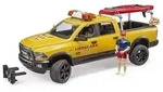 BRUDER&reg; 02506 RAM 2500 Power Wagon Life Guard mit Figur, Stand Up Paddle und...