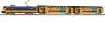 PIKO 97939 H0 Start-Set mit Bettung Personenzug E-Lok und 2 Doppelstockwagen, NS, Ep.