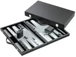 Philos Backgammon grau, gro&szlig;, Kunstleder