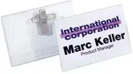 Durable 810119 Namensschild mit Kombiklemme, 54 x 90 mm, transparent