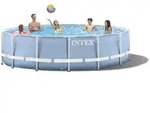 Intex Prism Frame Pool 457x122 mit Filterpumpe, Sicherheitsleiter, Abdeck- und