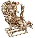 Ligna Arts Mechanisches Holzpuzzle 3D Holz Bausatz Murmel-Kettenbahn