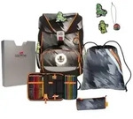 DerDieDas Schulrucksack-Set ErgoFlex Exklusiv LED Cyber Dino, 5-teilig