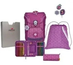 DerDieDas Schulranzen-Set Ergoflex Easy Purple Dots, 5-teilig