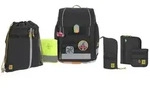 L&auml;ssig Schulranzen Set Boxy Unique Black, 7-teilig