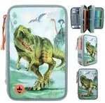 Depesche 12166 Dino World 3-Fach Federtasche LED T-Rex