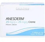 ANESDERM 25 mg/g + 25 mg/g Creme + 10 Pflaster 25 g