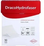 DRACOHYDROFASER 5x5 cm gelbildender Faserverband 10 St.
