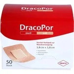 DRACOPOR Wundverband 3,8x3,8 cm steril hautfarben 50 St.