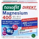 TAXOFIT Magnesium 400+B1+B6+B12+Fols&auml;ure 800 Gran. 20 St.