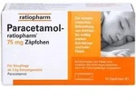 PARACETAMOL-ratiopharm 75 mg Z&auml;pfchen 10 St.