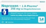 NAPROXEN-1A Pharma 250 mg b.Regelschmerzen Tabl. 20 St.