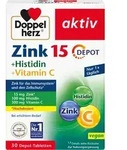 DOPPELHERZ Zink 15 mg+Histidin+Vit.C Depot aktiv 30 St.