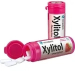 MIRADENT Xylitol Kaugummi Erdbeere 30 g
