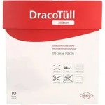 DRACOT&Uuml;LL Silik.10x10cm silikonbesch.Wundkont.Aufl 10 St.