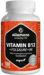 VITAMIN B12 1000 &mu;g hochdos.+B9+B6 vegan Tabletten 180 St.