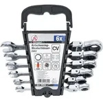 BGS DIY 30005 Zoll Satz Ratschenringmaulschl&uuml;ssel flexible K&ouml;pfe SW 1/4" - 9/16" 6