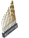BGS DIY 50801 Satz HSS Bohrer titan-nitriert mit Sechskantschaft &Oslash;1,5 - 6mm 10