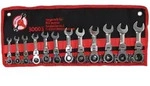 BGS DIY 30003 Satz Ratschenring-Maulschl&uuml;ssel extra kurz SW 8 - 19 mm 12 teilig