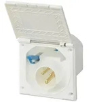 ProPlus 343504 CEE Einspeisestecker Einbau eckig weiss Einbaustecker