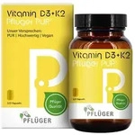 VITAMIN D3+K2 Pfl&uuml;ger PUR 1.000 I.E./75 &mu;g Kapseln 120 St