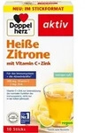DOPPELHERZ hei&szlig;e Zitrone Vitamin C+Zink Granulat 10 St
