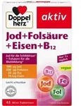 DOPPELHERZ Jod+Fols&auml;ure+Eisen+B12 Tabletten 45 St