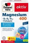 DOPPELHERZ Magnesium 400+B1+B6+B12+Fols&auml;ure Tabl. 120 St