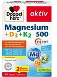 DOPPELHERZ Magnesium 500+D3+K2 Depot Tabletten 60 St