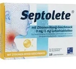 SEPTOLETE m.Zitronen-Honig-Geschm.3mg/1mg Lut.-T. 16 St