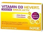 VITAMIN D3 HEVERT 2000 I.E. Immun Aktiv Kapseln 30 St