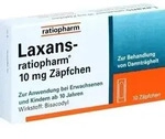 LAXANS-ratiopharm 10 mg Z&auml;pfchen 10 St